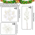 22Pcs Christmas Decoration Artificial Flowers Berry Bouquet Christmas Tree Ornament Home Decor New Year Navidad Gift Accessories