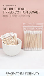 100/300 Pcs Disposable Ultra-small Cotton Swab Brush Lint Free Micro Wood Makeup Brushes Eyelash Extension Glue Removing Tools