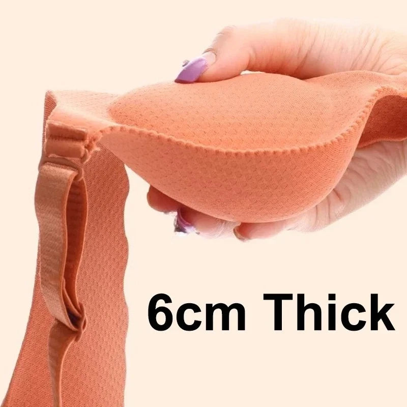 2025 New Extreme Push Up Bra 8cm Pads Small Bust Double Cup Padding Wireless Adjustable Plunge Bra Seamless Lift & Natural Shape