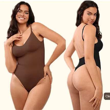 GUUDIA Ribbed Tummy Jumpsuit Daily Shaper Bodysuits Light Control Compress Tummy Control Open Crotch Shapewear Suits Open Crotch