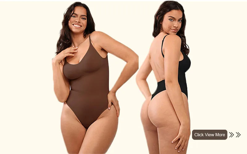 GUUDIA Ribbed Tummy Jumpsuit Daily Shaper Bodysuits Light Control Compress Tummy Control Open Crotch Shapewear Suits Open Crotch