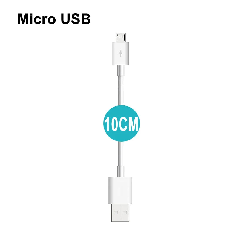 Type C Micro USB Cable 10/20cm Short Fast Charging For Samsung Xiaomi Huawei Android Phone Sync Data Cord USB Adapter Wire