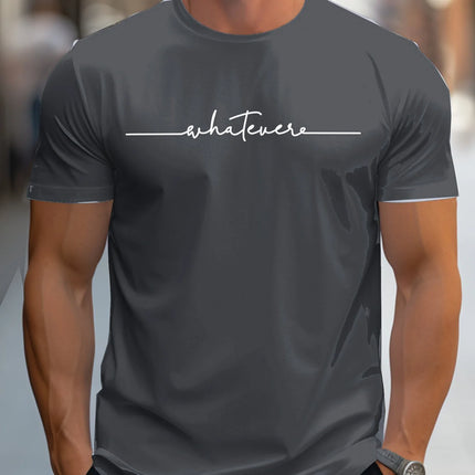 Men's Summer Casual Loose Size 100% Cotton Letter Print Round Neck Short Sleeve T-shirt Top