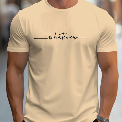 Men's Summer Casual Loose Size 100% Cotton Letter Print Round Neck Short Sleeve T-shirt Top