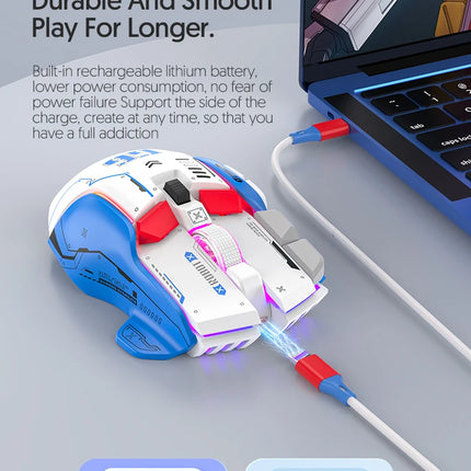 Tri-mode 2.4G USB Bluetooth Wireless Gamimg Mouse 12 keys RGB Game Wired Meche Mice for Windows IOS Home Office Laptop PC Gamer