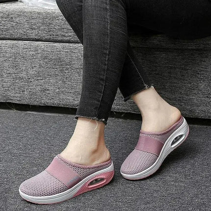 Women Wedge Breathable Slippers 2024 Summer Anti-slip Premium Sandals Vintage Casual Female Platform Shoes Plus Size Slides