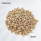 18k gold plated-3mm 1 / 100 pcs