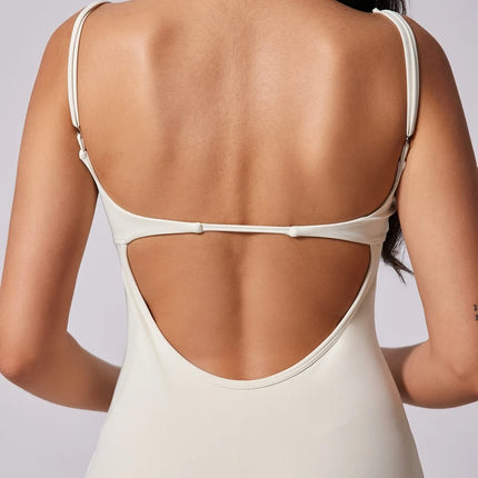 QINACTIVE Women's sports beautiful back dress Removable chest cushion cushion breathable outdoor yoga tennis skirt