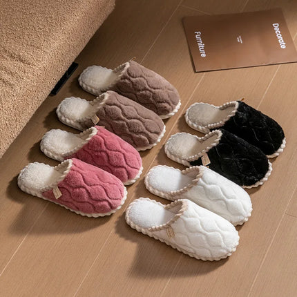 Cotton Slippers for Women Suitable for Spring Autumn Living Indoor Anti Slip Home Warm Home Couple Winter Furry Men Slippers