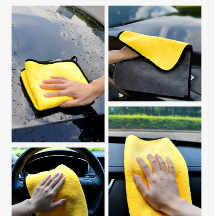 Car Wash Towels Cleaning Cloth Absorbent Dry Cloth General Purpose Microfiber Towel Thickened Yellow 30/40/60cm