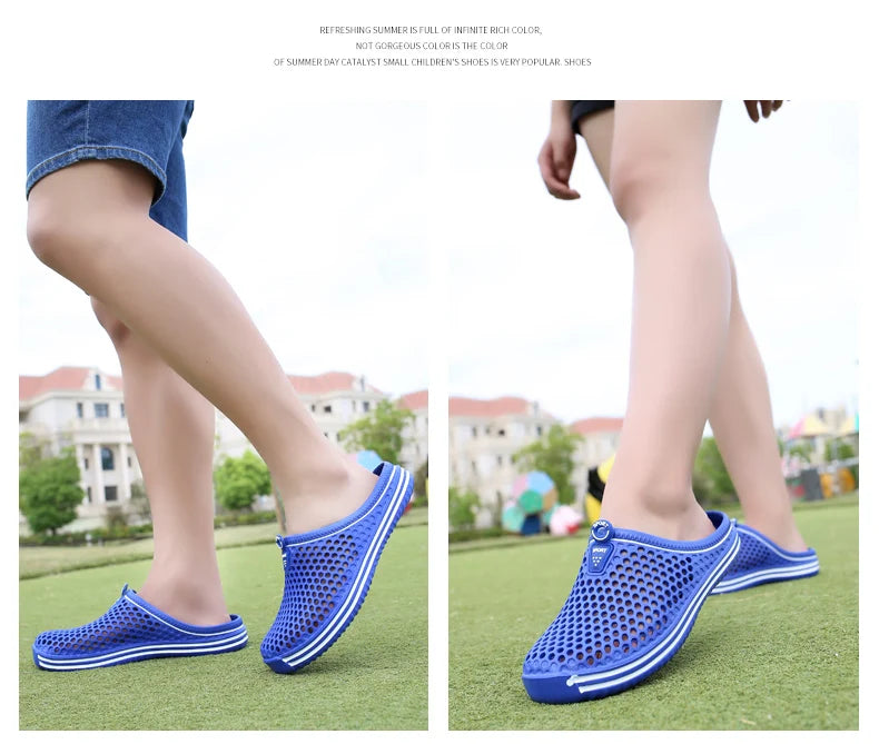 YRZL Men Summer Shoes Sandals Men's Holes Sandals Hollow Breathable Flip Flops Clogs Shoes Fashion Beach Slippers Big Size 45