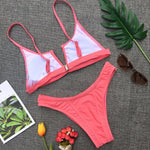 Splicing Denim V Shaped Thong Bikini Women Swimsuit Female Swimwear Two Pieces Bikini Set Bather Push Up Bathing Suit Swim Lady