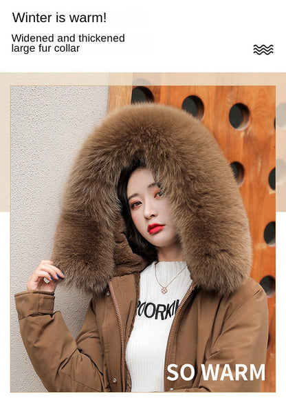 Women Parka Fashion Long Coat Wool Liner Hooded Parkas 2023 New Winter Jacket Slim with Fur Collar Warm Snow Wear Padded Clothes