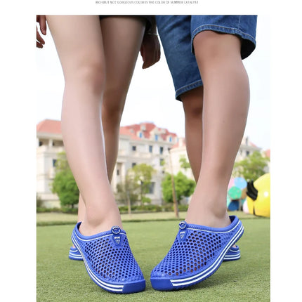 YRZL Men Summer Shoes Sandals Men's Holes Sandals Hollow Breathable Flip Flops Clogs Shoes Fashion Beach Slippers Big Size 45