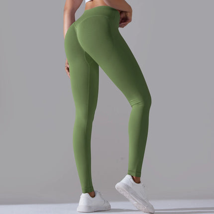 Crossover Waist Women Yoga Leggings Hips Lifting Gym Leggings Seamless Sport Pants High Waist Fitness Leggings Workout Running