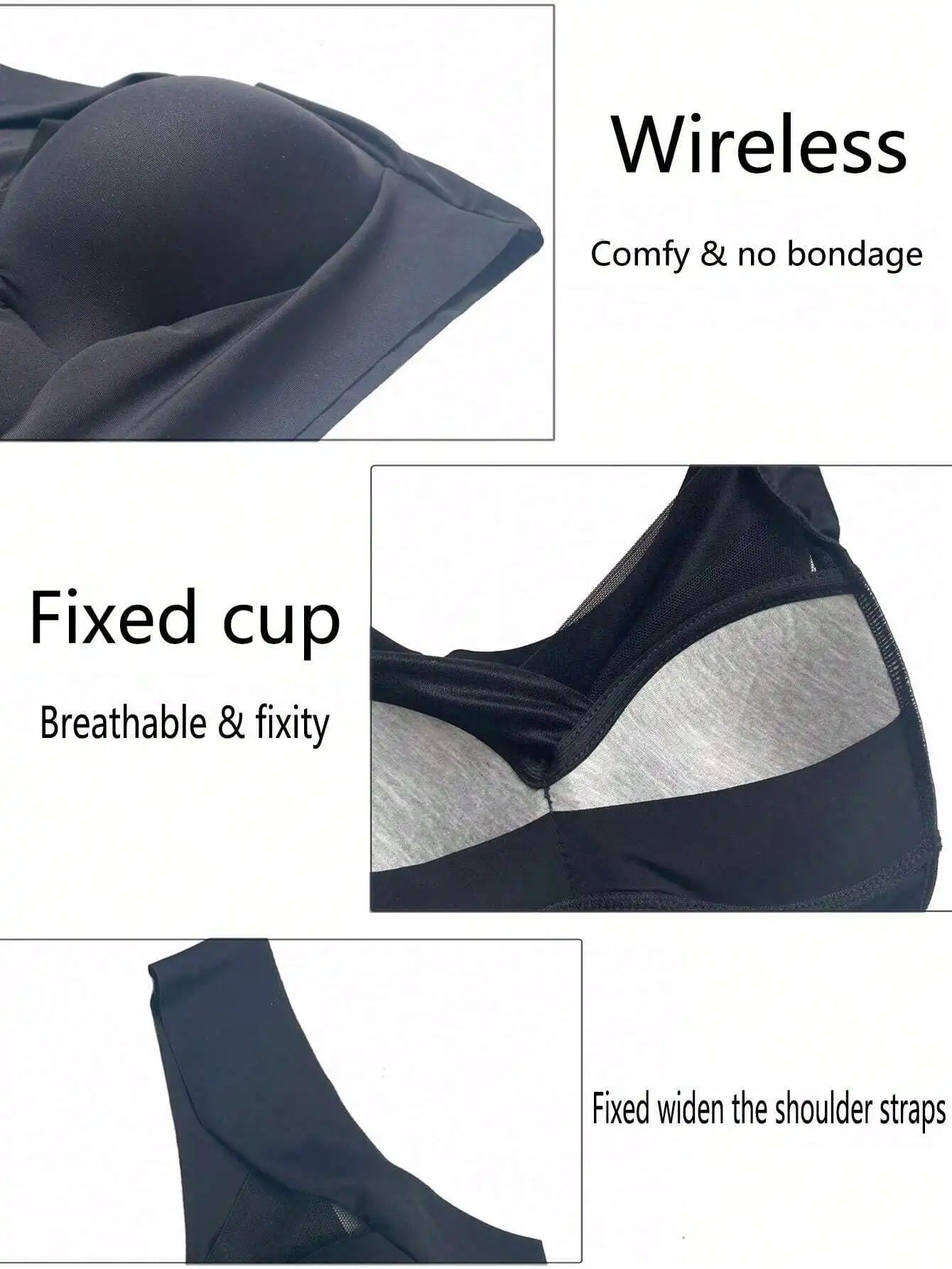 5PCS/Set Women Sexy Bras Full Cup Sports Top Soft Seamless Brassiere Lace Sexy Lingerie V Neck Intimates Underwear Plus Size Bra