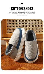 Bebealy Men Shoes Fur Women Slippers Winter House Shoes For Women Indoor Plush Warm Women Shoes 2024 Casual Home Shoes For Men