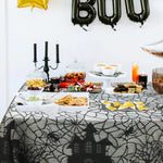 Halloween Lace Table Runner Black Spider Web Tablecloth Fireplace Cover Mantel Halloween Decoration 2024 Home Party Cloth Cover