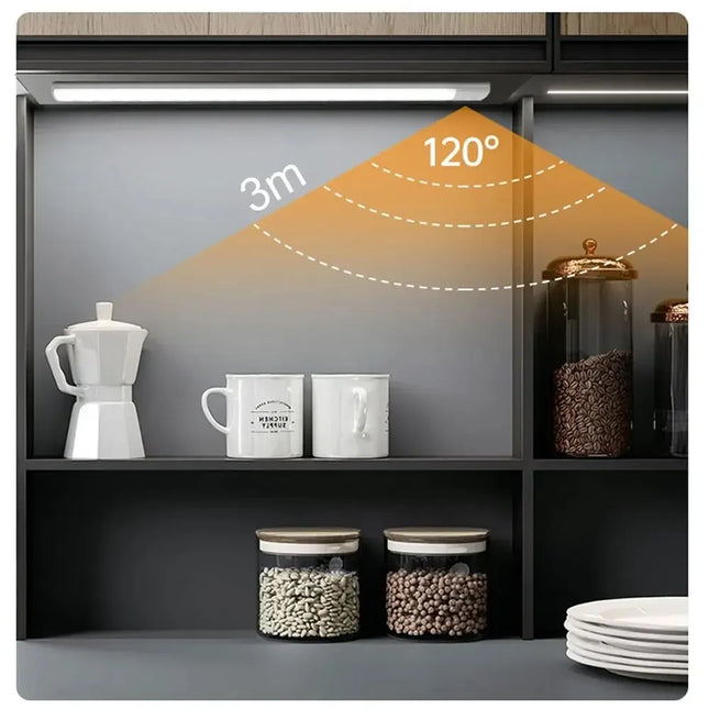 LED Cabinet Light USB Type-C Rechargeable Motion Sensor Led Lamp for Kitchen Wardrobe Cabinet Lighting 20cm/30cm/40cm/50cm/60cm