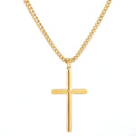 Punk Cross Pendant Link Chain for Men Women 316L Stainless Steel Hip Hop Necklace Gold Silver Fashion Jewelry Gift Waterproof