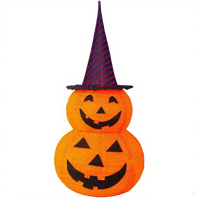 Collapsible Folding Halloween Pumpkin Lantern LED Light Easy Installation Pull Up With Decorations Quickly Installed