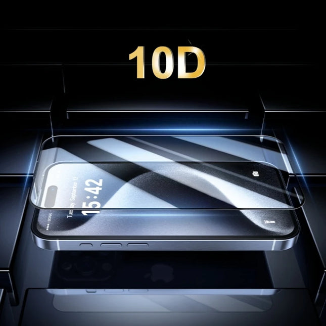 2Pcs Tempered Glass Easy install For iPhone 15 Pro Max 14Pro Full Cover Screen Protector Dust Free Installation For iPhone 15Pro