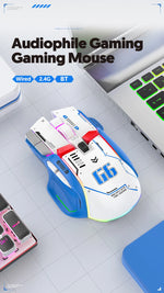 Tri-mode 2.4G USB Bluetooth Wireless Gamimg Mouse 12 keys RGB Game Wired Meche Mice for Windows IOS Home Office Laptop PC Gamer