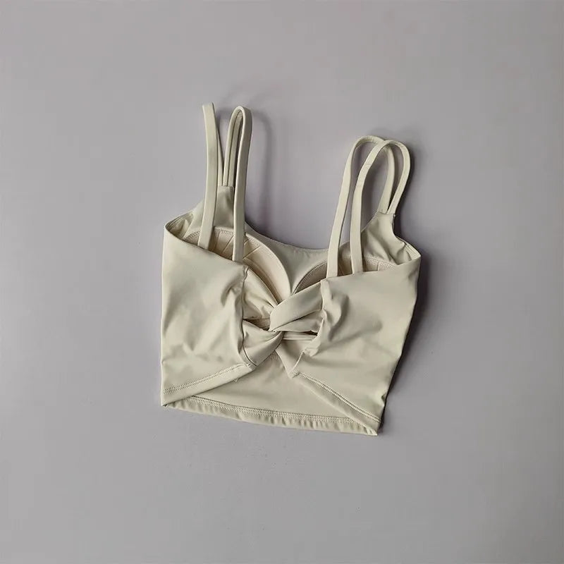 Women's Sports Bras Fitness Top, Sexy Lingerie, Push Up Fixed Pad, Yoga Bra, Back knotted Underwear, Running Vest, Gym Tops