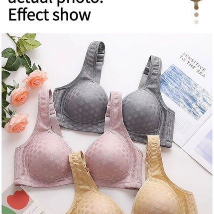 The New Front Button Type Sexy Brassiere Anti-sagging Gathered No Steel Ring Ladies Mother Large Size Thin Section Underwear Bra