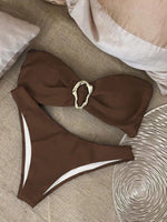 "2025 Sexy Bandeau Push-Up Bikini Set - Brazilian Thong Swimwear for Women"
