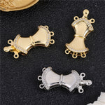 Juya Handmade 18K Gold Silver Plated Fastener Bail Connector Clasps Accessories For Needlework Pearls Beads Jewelry Making