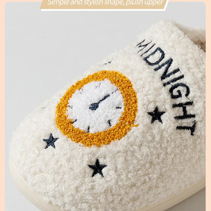Warm Slippers  Cushion Slides Meet Me At Midnight Soft Warm Comfort Flat Cozy Fuzzy Woman House Slippers Funny Shoes