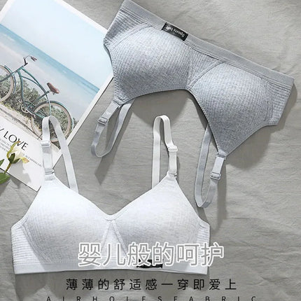 Cotton Underwear Women AB Cup Bra Wireless Gathered Comfort V Brassiere Push Up Lingerie Bralette For Women Seamleass Bras