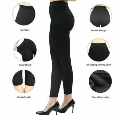 UK Womens Winter Warm Thick Fleece Ed Thermal Pants Stretchy Leggings Ladies