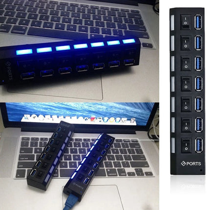 Switch Extension Hub 7-port USB2.0 Hub Computer USB Extension Hub One Drag Seven USB2.0 Splitter PC Laptop Desktop