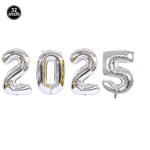 Happy New Year 2025 Balloons Gold Number 2025 Foil Balloons Happy New Year Letters Balloon Banner Gold New Years Eve Party Decor