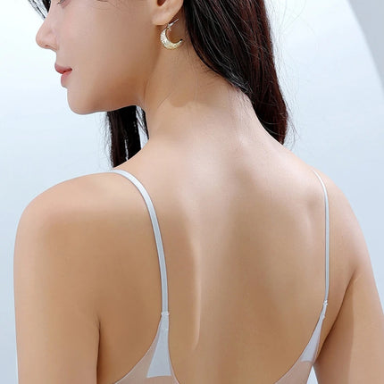 Ultra-thin Ice Silk Padded Bra Seamless Underwear Women's Thin Section  Sling Beautiful Back Vest Tops Big Chest Small Sleep Bra