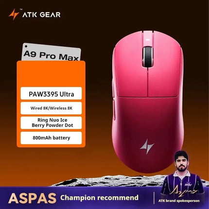 ATK A9 Ultra Wireless Gaming Mouse A9/A9 SE/A9 Plus/A9 Pro Tri-Mode 8K 53g Lightweight E-sports Gaming Mouse PC Custom Accessory