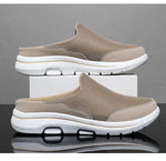 2024 Summer new breathable mesh shoes outdoor non-slip walking shoes comfortable sandals men half slippers casual loafers 35-48