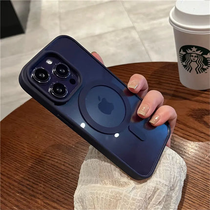 Luxury Magnetic Wireless Charge For Magsafe Case for iPhone 16 15 14 Plus 13 12 11 Pro Max Shockproof Transparent Bumper Cover