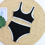 Woman Swimwear 2024 High Waist Bikinis Shorts Women's Swimsuit Luxury Ribbed Two-piece Bathing Suits Summer Bikini Set Swim Suit