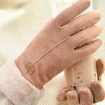 New Fashion Gloves Autumn Winter Cute Furry Warm Mitts Full Finger Mittens Women Outdoor Sport Female Gloves Screen