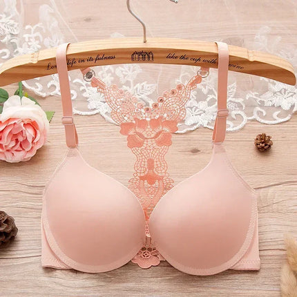 Sexy lace Women's underwear The anterior Y type beauty bra smooth thin girl underwear