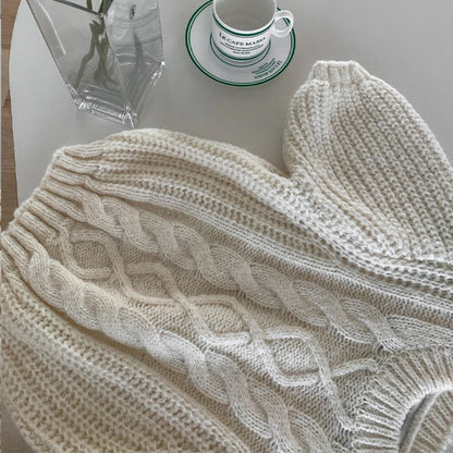 summer autumn Women's Knitted Pullover Fashion puff Sleeve solid Sweater crop Top Elegant loose Lapel Knitted Pullover gray Tops