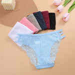 3PC/Set Women Sexy Lace Panties Low Rise Hollow Out Briefs Floral Transparent Underwear for Feamale Elastic Straps Soft Lingerie