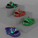 Luminous Shark Slippers Christmas Halloween Pumpkin DIY Shoes Woman Men Platform Sandals Anti Slip Couples Indoor Beach Slides