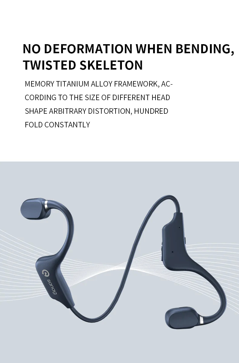 #Sanag A5X Bone Conduction Wireless Sport Headphones Bluetooth Open Ear Design Earphone 3D Stereo Sound Headset