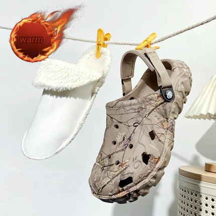 YRZL Mens Slippers Sandals for Men Clogs Autumn Winter Bedroom Plush Home Cotton Slipper Cute Warm Non-slip Indoor Women Slipper