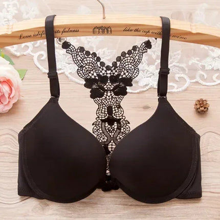 Sexy lace Women's underwear The anterior Y type beauty bra smooth thin girl underwear