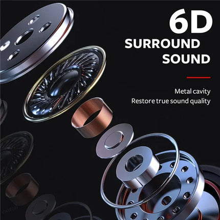 HIFI 6D Surround Bass In-Ear Wired Headphones 3.5mm Type C Earphone Sports Waterproof Gaming Headset Handfree Earbuds with Mic